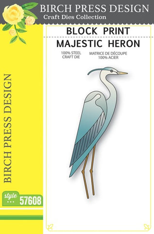 Block Print Majestic Heron