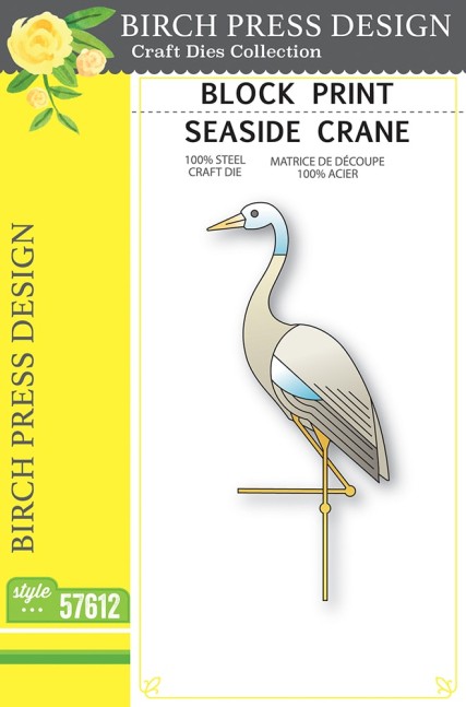 Block Print Seaside Crane