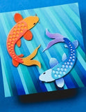 Block Print Elegant Koi