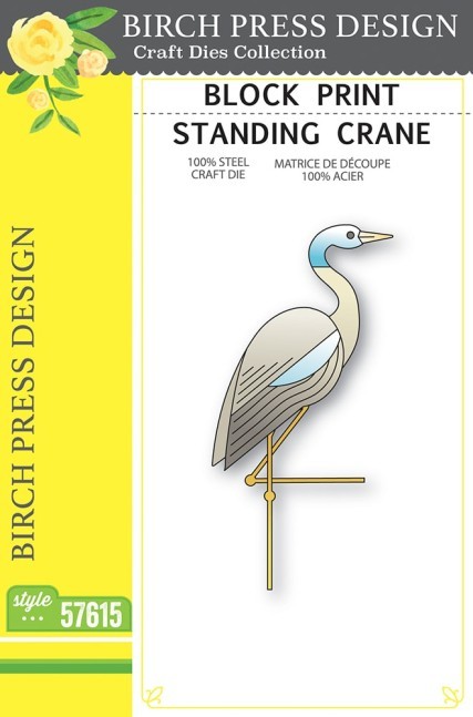 Block Print Standing Crane