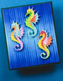 Block Print Proud Seahorse