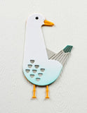 Block Print Curious Seagull