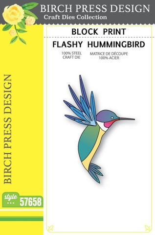 Block Print Flashy Hummingbird