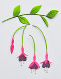 Block Print Fushsia Spray