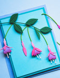 Block Print Fushsia Spray