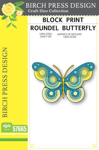 Block Print Roundel Butterfly