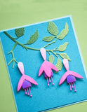 Block Print Fushsia Flowers
