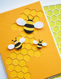 Block Print Twirly Bumblebees
