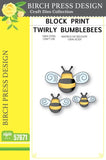 Block Print Twirly Bumblebees