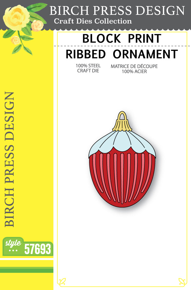 Block Print Ribbed Ornament