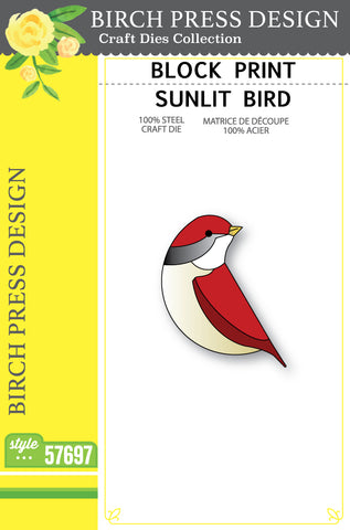 Block Print Sunlit Bird