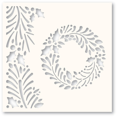 Holly Wreath Stencil