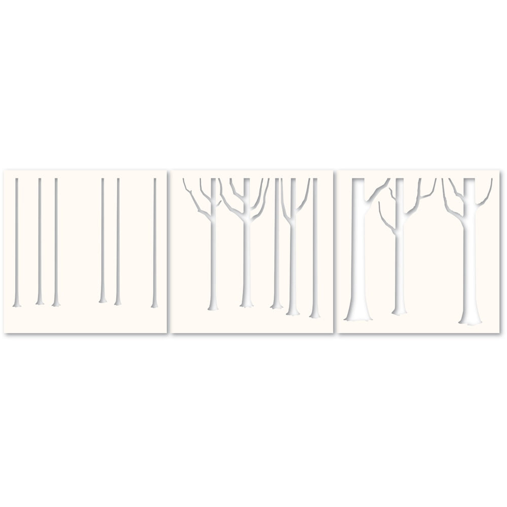 Narrow Tree Trunks Stencil Set