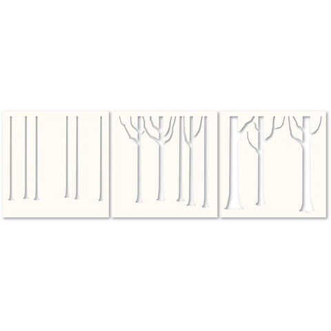 Narrow Tree Trunks Stencil Set