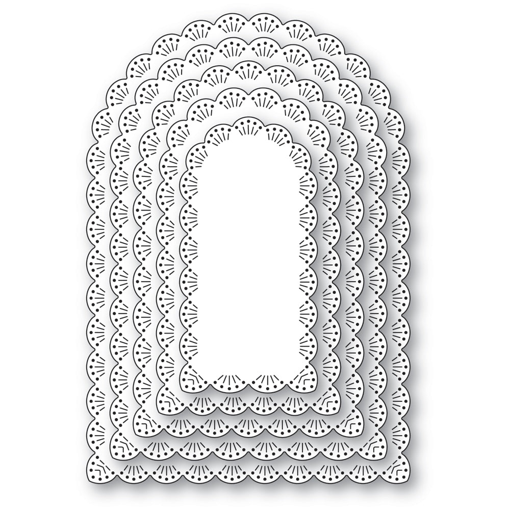 Fan Stitch Scalloped Arch Frames