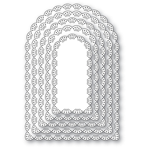Fan Stitch Scalloped Arch Frames
