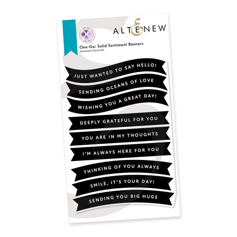 One-Go: Solid Sentiment Banners Stamp Set