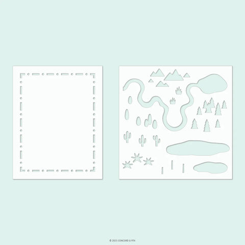 Adventure Awaits Stencil Pack (2 qty; 6 x 6)