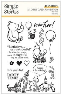 Simple Stories Woo Hoo! Clear Stamp Set from the Say Cheese Classic Pooh Birthday Collection