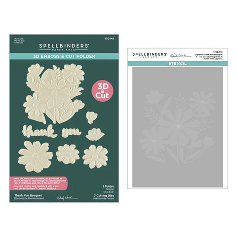 Thank You Bouquet 3D Folder and Stencil Bundle