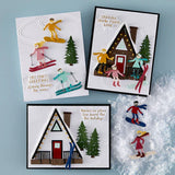 Ski Lodge Etched Dies from the Ski-son's Greetings Collection by Simon Hurley