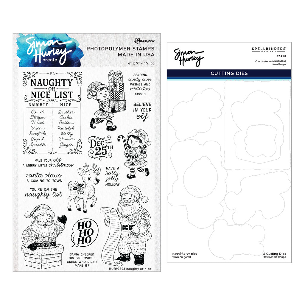 Naughty or Nice Stamp & Die Bundle by Simon Hurley