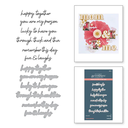 Friends Sentiments Press Plate & Die Set from the Storytelling by Spellbinders Collection