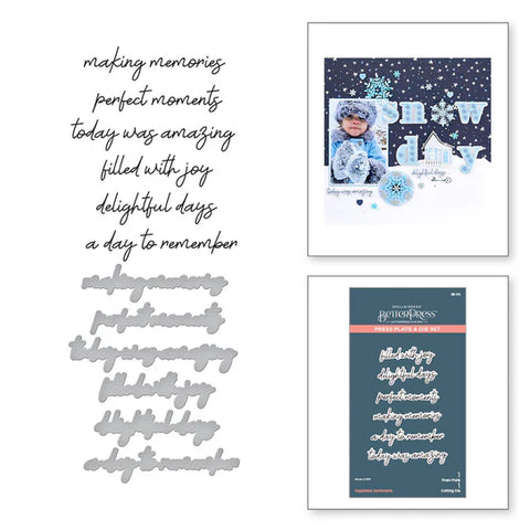 Happiness Sentiments Press Plate & Die Set from the Storytelling by Spellbinders Collection