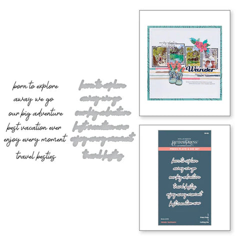 Wander Sentiments Press Plate & Die Set from the Storytelling by Spellbinders Collection