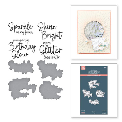 Sparkle On Sentiments Press Plate & Die Set from the Shine Bright Collection by Carissa Wiley