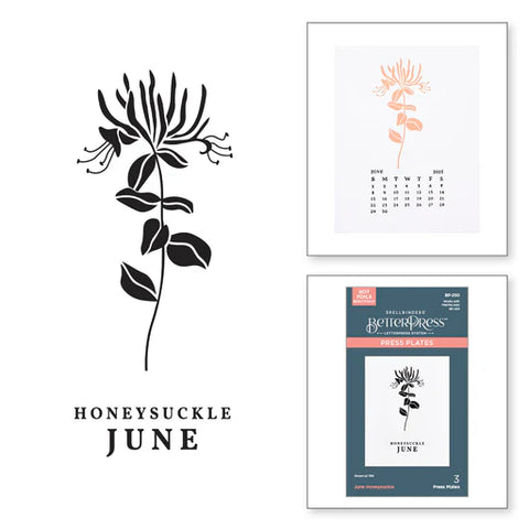 June Honeysuckle Press Plates from the Florals Through the Year Collection