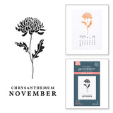 November Chrysanthemum Press Plates from the Florals Through the Year Collection