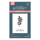 December Holly Berry Press Plates from the Florals Through the Year Collection