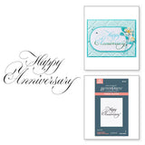 Copperplate Happy Anniversary BetterPress Plate from the Copperplate Happy Everything Sentiments Collection by Paul Antonio