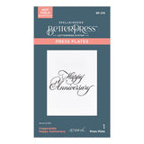 Copperplate Happy Anniversary BetterPress Plate from the Copperplate Happy Everything Sentiments Collection by Paul Antonio