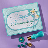 Copperplate Happy Anniversary BetterPress Plate from the Copperplate Happy Everything Sentiments Collection by Paul Antonio