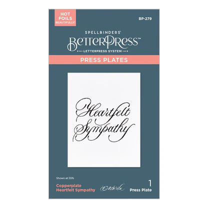 Copperplate Heartfelt Sympathy BetterPress Plate from the Copperplate Happy Everything Sentiments Collection by Paul Antonio