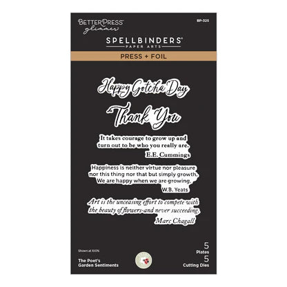 The Poet's Garden Sentiments Press + Foil Plate & Die Set by Susan Tierney-Cockburn