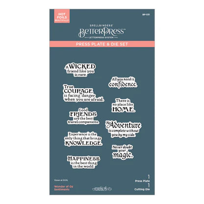 Wonder of Oz Sentiments BetterPress Plate & Die Set from the Wonder of Oz Collection by Graphic45