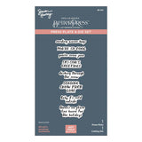 Ski-son's Greetings Sentiments BetterPress Plate & Die Set from the Ski-son's Greetings Collection by Simon Hurley