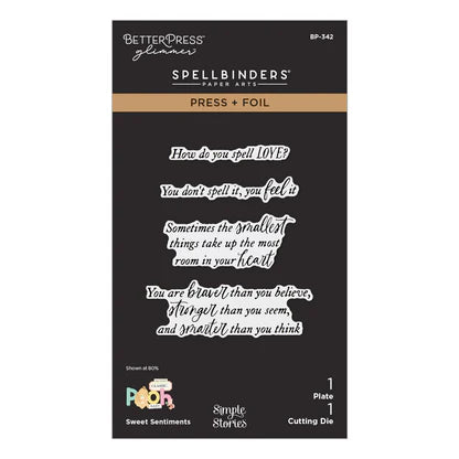 Sweet Sentiments Press + Foil Plate & Die Set with Simple Stories