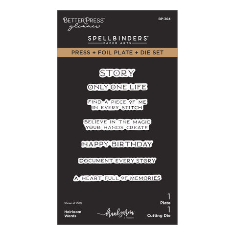 Heirloom Words Press + Foil Plate & Die Set by Frank Garcia