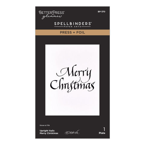 Upright Italic Merry Christmas Press + Foil Plate by Paul Antonio
