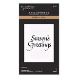 Upright Italic Season's Greetings Press + Foil Plate by Paul Antonio