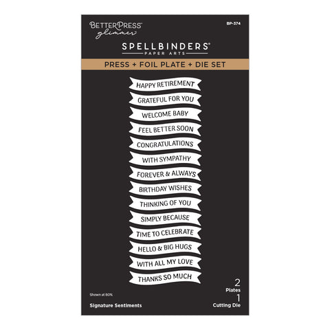 Signature Sentiments Press + Foil Plate & Die Set