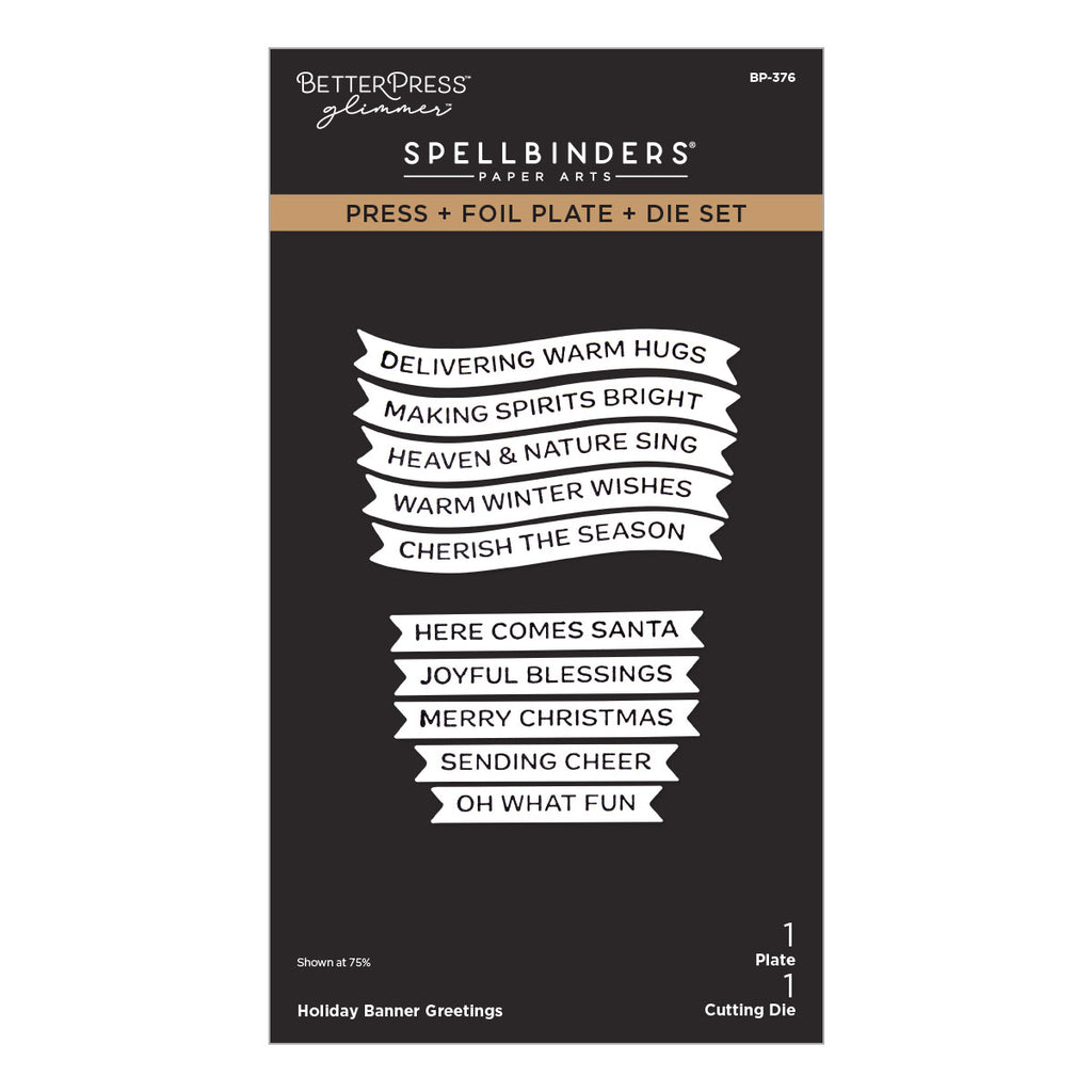 Holiday Banner Greetings Press + Foil Plate & Die Set