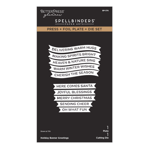Holiday Banner Greetings Press + Foil Plate & Die Set
