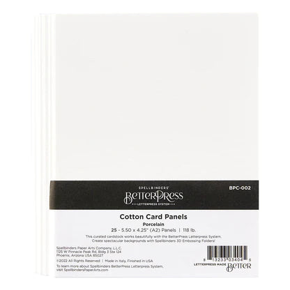 Porcelain BetterPress A2 Cotton Card Panels  - 25 Pack