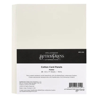 Pebble BetterPress Cotton 8-1/2 x 11" Sheets - 25 Pack