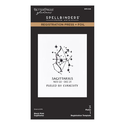 Block Print Sagittarius Registration Press + Foil Plate